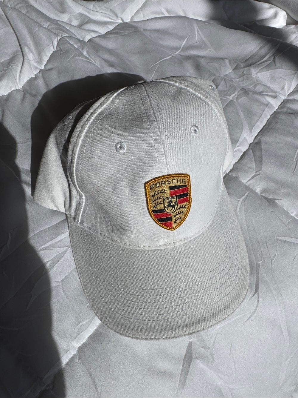 Porsche Design White Adjustable Cotton Baseball Cap